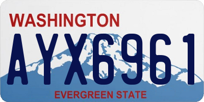 WA license plate AYX6961