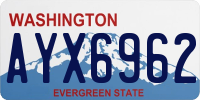 WA license plate AYX6962