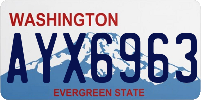 WA license plate AYX6963