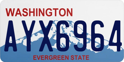 WA license plate AYX6964