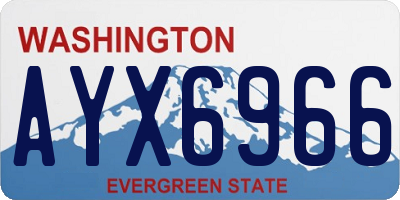 WA license plate AYX6966