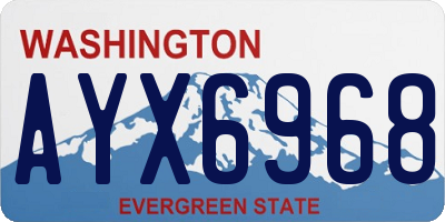 WA license plate AYX6968