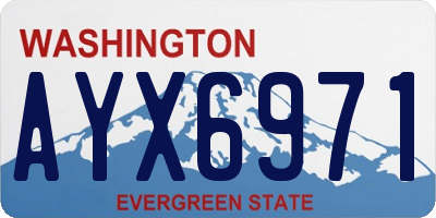 WA license plate AYX6971