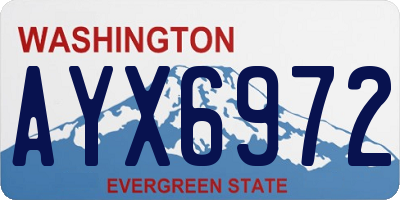 WA license plate AYX6972