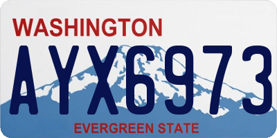 WA license plate AYX6973