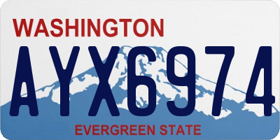 WA license plate AYX6974