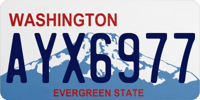 WA license plate AYX6977