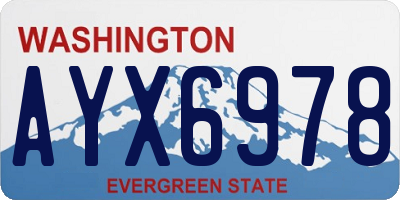 WA license plate AYX6978