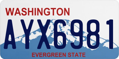 WA license plate AYX6981