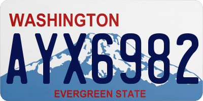 WA license plate AYX6982