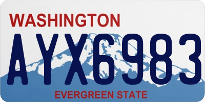 WA license plate AYX6983