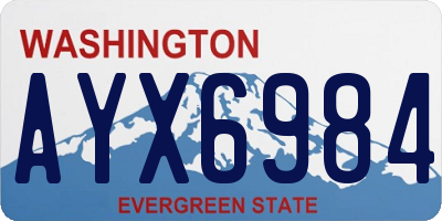 WA license plate AYX6984