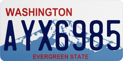 WA license plate AYX6985