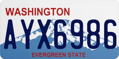 WA license plate AYX6986