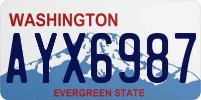 WA license plate AYX6987