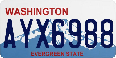 WA license plate AYX6988