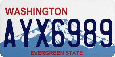 WA license plate AYX6989