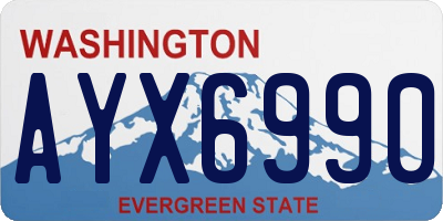 WA license plate AYX6990