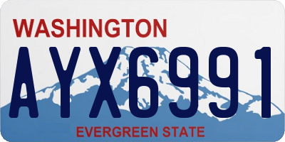 WA license plate AYX6991