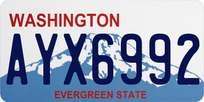 WA license plate AYX6992