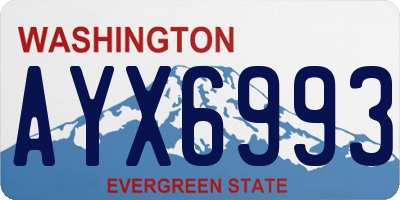 WA license plate AYX6993