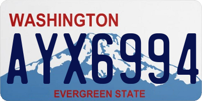 WA license plate AYX6994