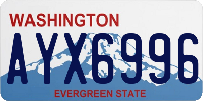 WA license plate AYX6996