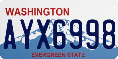 WA license plate AYX6998