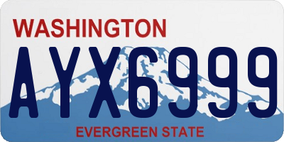 WA license plate AYX6999