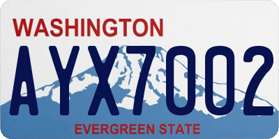 WA license plate AYX7002