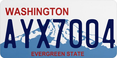 WA license plate AYX7004