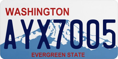 WA license plate AYX7005