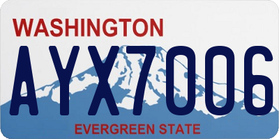 WA license plate AYX7006