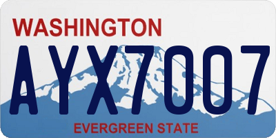 WA license plate AYX7007