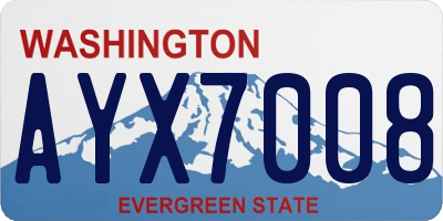 WA license plate AYX7008