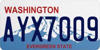 WA license plate AYX7009