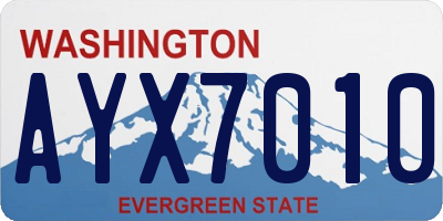 WA license plate AYX7010