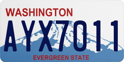 WA license plate AYX7011