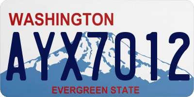 WA license plate AYX7012