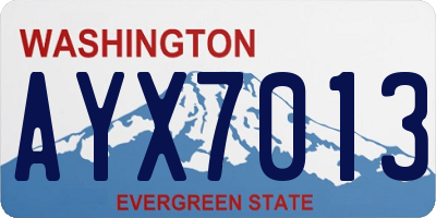 WA license plate AYX7013