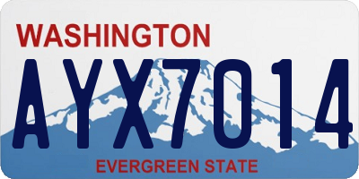 WA license plate AYX7014