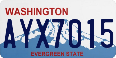 WA license plate AYX7015