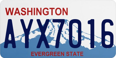 WA license plate AYX7016