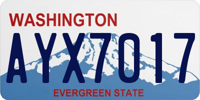 WA license plate AYX7017