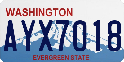 WA license plate AYX7018