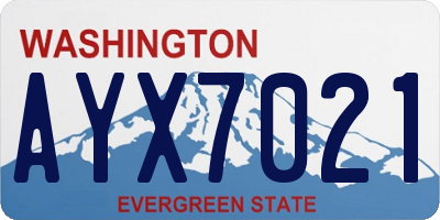 WA license plate AYX7021