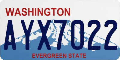 WA license plate AYX7022