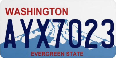 WA license plate AYX7023