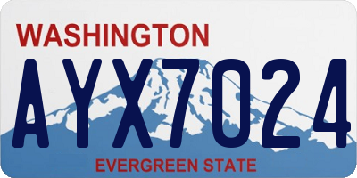 WA license plate AYX7024