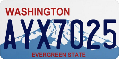 WA license plate AYX7025